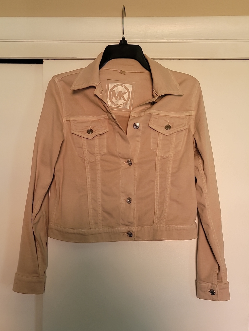 Michael Kors Blush Cropped Jean Jacket